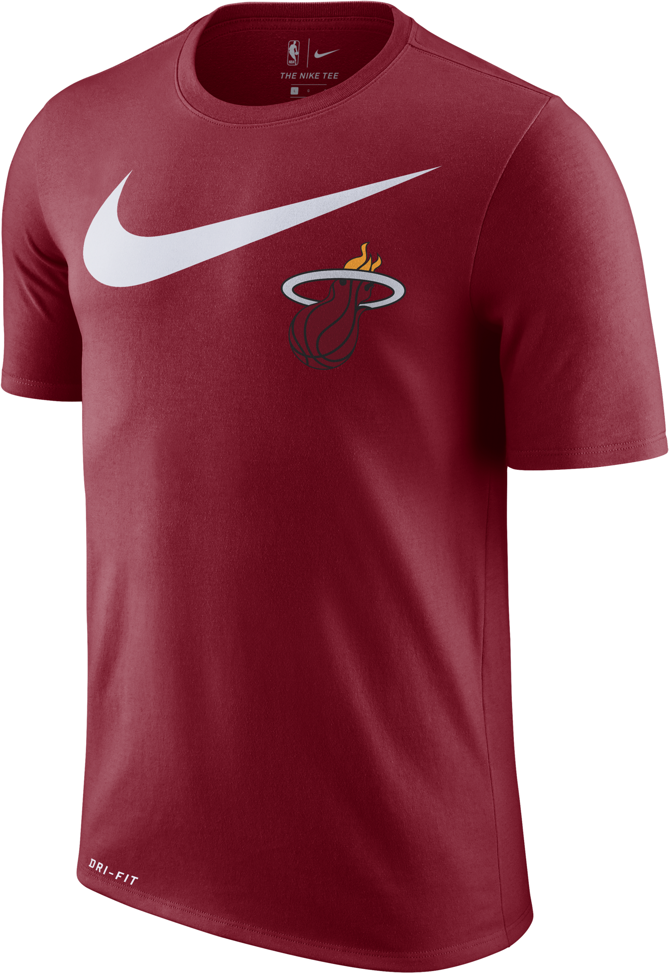 Nike Miami Heat Short Sleeve 2018 Swoosh Tee Red (2212x2212), Png Download