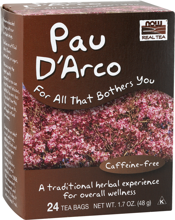 Pau D'arco Tea - Now Foods - Tea Pau D'arco - 24 Tea Bags (620x771), Png Download