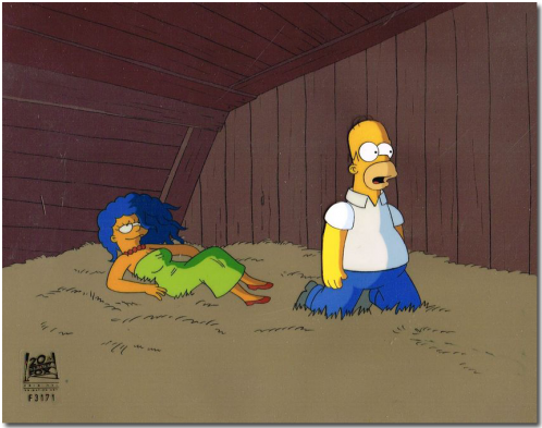 Homer & Marge Simpson - Cartoon (473x473), Png Download