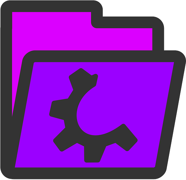 Computer, Flat, Folder, Open, Half, Violet, Icon - Computer (604x640), Png Download