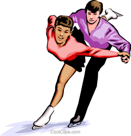 Pairs Figure Skating Royalty Free Vector Clip Art Illustration - Figure Skating Couple Clipart (462x480), Png Download