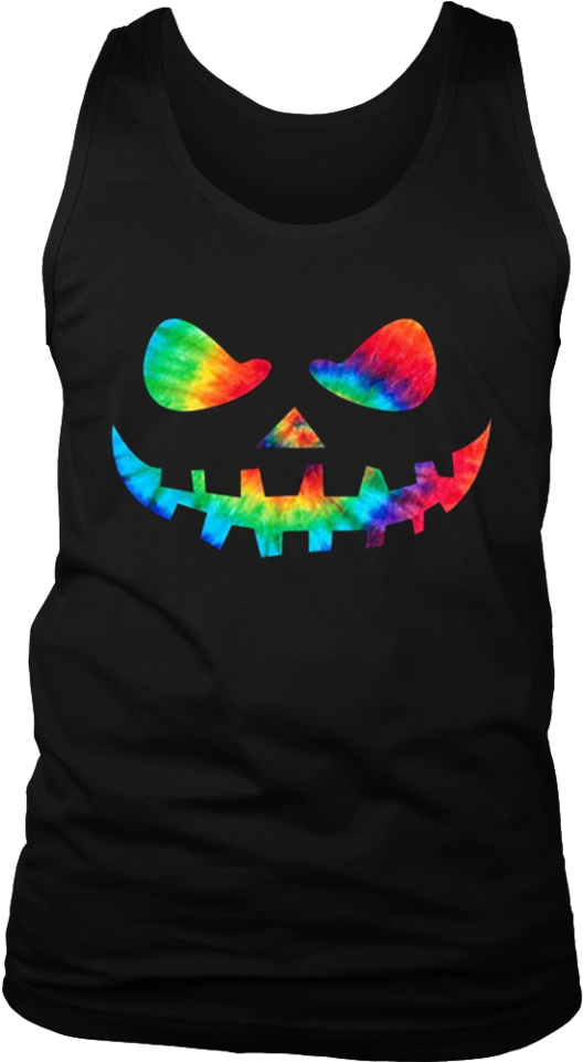 Tie Dye Pumpkin Face T-shirt Jack O Lantern Halloween - Shirt (960x960), Png Download