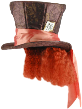 Mad Hatter Disney Officially Licensed Top Hat With - Top Hat Alice In Wonderland (332x500), Png Download