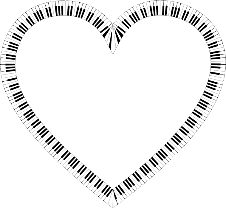 Piano Keys Heart 800px - Mangalsutra Bracelet In Silver (758x698), Png Download