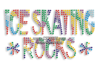 Sparkle Word Hot Fix Transfer Design Ice Skating Rocks - Hotfix (450x450), Png Download