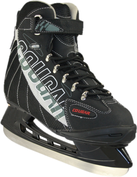 The Best Ice Skates For Beginners - Cougar Men's Soft Boot Hockey Skates - Black (862x792), Png Download