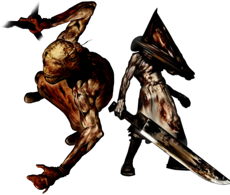 Valtiel & Pyramid Head - Silent Hill Pyramid Head (462x392), Png Download
