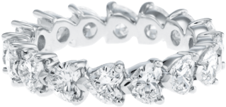 Prong Set Heart Shaped Diamond Wedding Band - Jewellery (760x500), Png Download