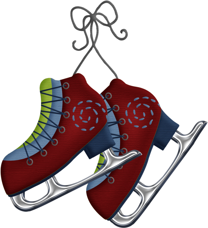 Ice Skates Graphics Posted By Arana Via Fotki - Clip Art Christmas Ice Skates (730x800), Png Download