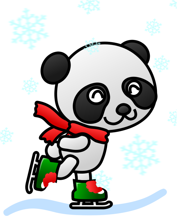 Animal Clipart Ice Skating - Ice Skating Animals Clipart (566x800), Png Download