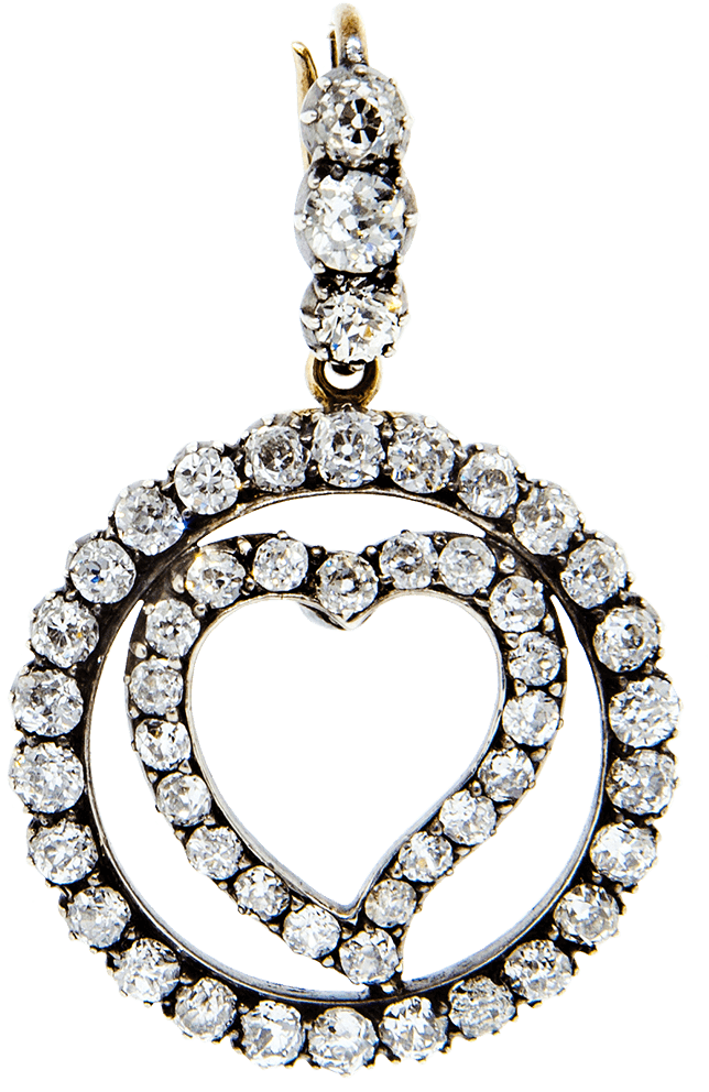 Diamond Heart Pendant/brooch - Locket (2000x1334), Png Download