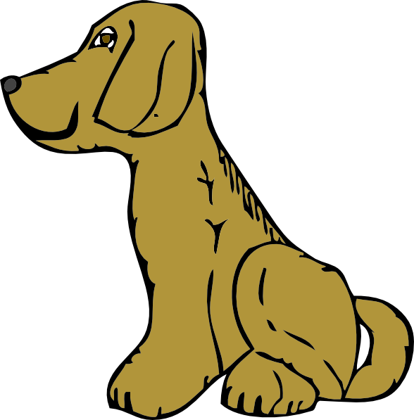 Dog Side View Clip Art At Clker - Side Of A Cartoon Dog (588x597), Png Download