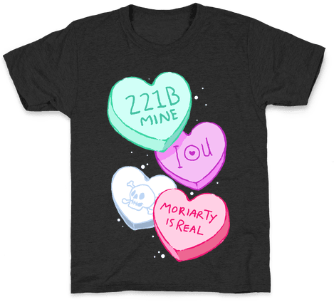 Sherlock Valentines Hearts Kids T-shirt - Top (484x484), Png Download
