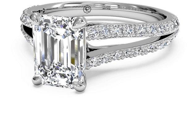 Shop Ritani For The Best Selection Of Engagement Rings - 1.75 Ctw Radiant Cut Natural Diamond Engagement Ring (640x430), Png Download