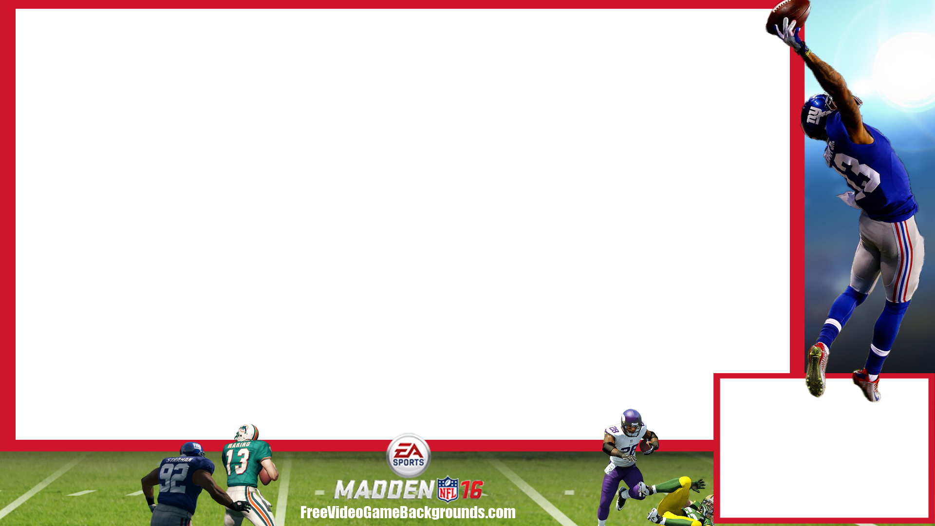Madden 16 Twitch Overlay - Odell Beckham Jr. Signed Photo - 11x14 One Catch Vertical (1920x1080), Png Download
