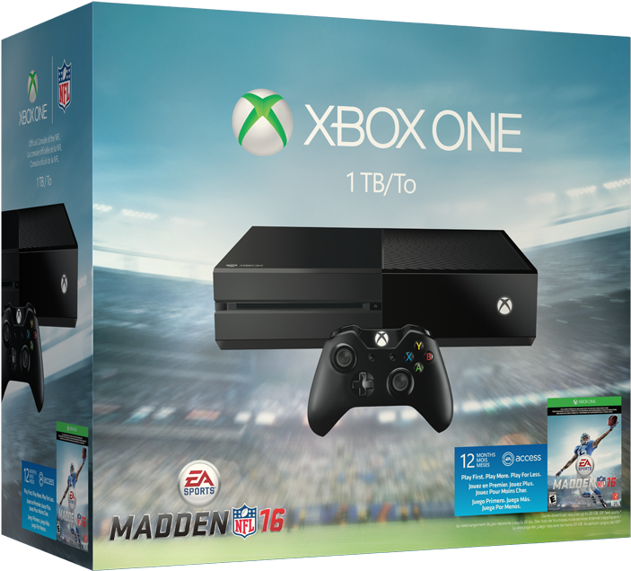 Football Season Arrives With The Xbox One Madden Nfl - Xbox One 1tb Madden Nfl 16 Bundle (1300x975), Png Download