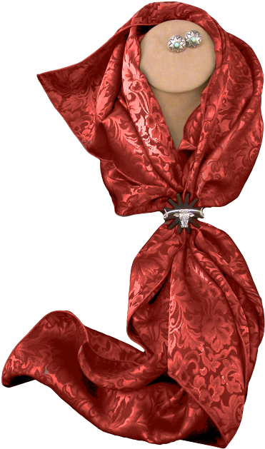 Silk Wild Rag Red Jacquard Scarf Carried By Tom Balding - Silk (521x687), Png Download