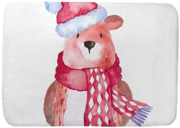 Bear Christmas Animals Winter Watercolor Hand-painted - Christmas Watercolor Animals (400x400), Png Download