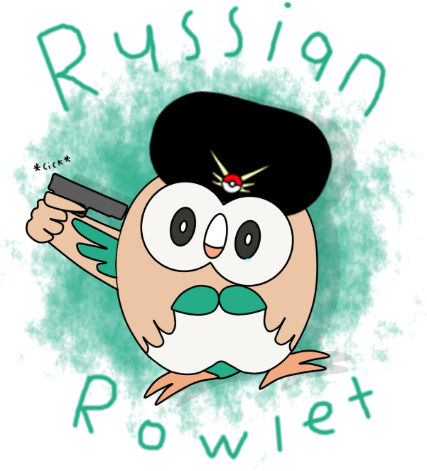 Png - Rowlet With A Gun (600x700), Png Download