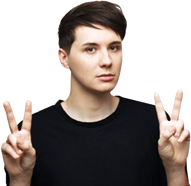 Danisnotonfire V Sign - Dan Howell (400x400), Png Download