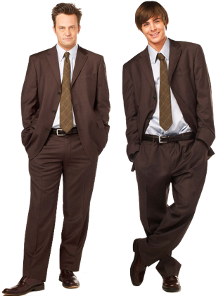 Swipe Up To See Zac Efron And Matthew Perry Fly Away - Tuxedo (640x1136), Png Download