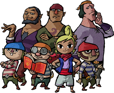 Blonde Girl In The Middle - Zelda Wind Waker Character Art (468x382), Png Download