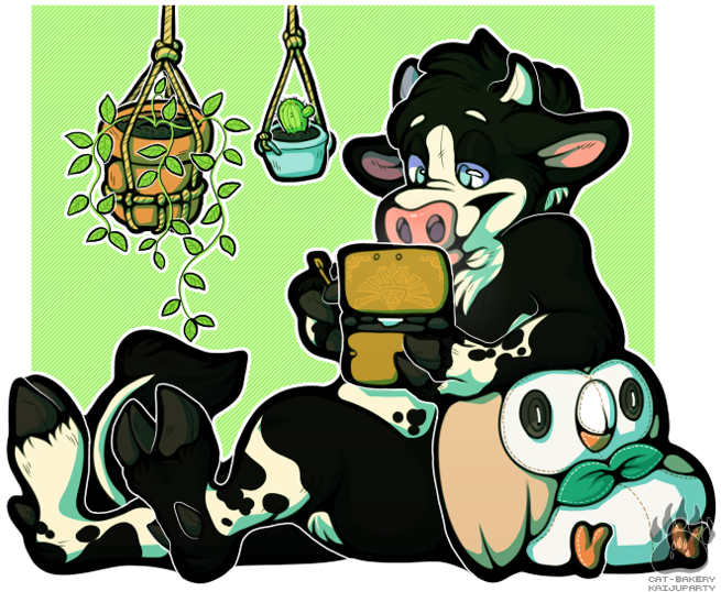 Rowlet [collab] - Cartoon (668x558), Png Download