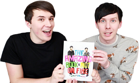 Dan Howell, Phan, And Danisnotonfire Image - Amazing Book Is Not On Fire Pages (500x281), Png Download