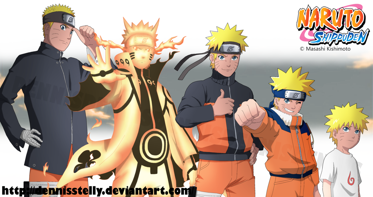 Naruto Age Progression By Dennisstelly On Deviantart - Movie :: Naruto Shippuden :: Dvd (1230x649), Png Download