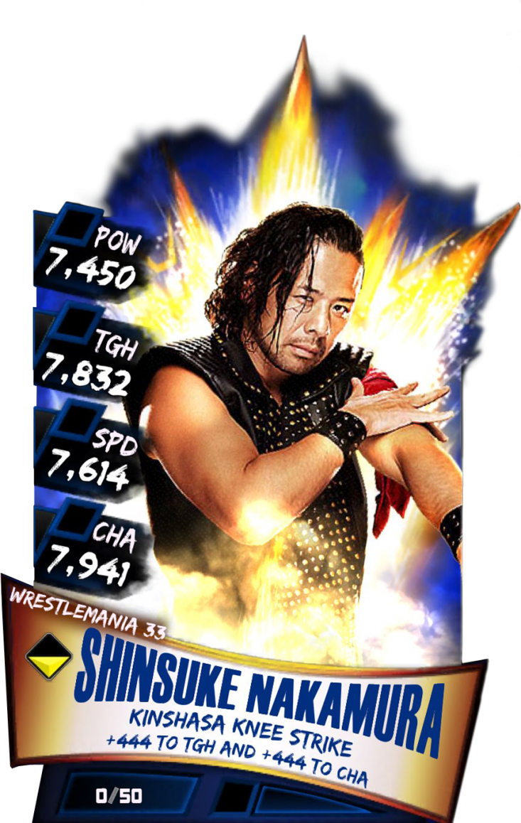 Shinsukenakamura S3 14 Wrestlemania33 - Wwe Supercard Wrestlemania 33 Carmella (733x1158), Png Download