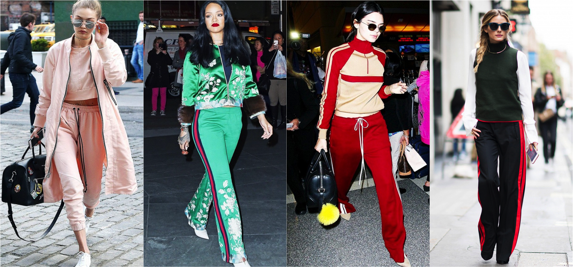 Tracksuit Gigihadid Rihanna Kendalljenner Oliviapalermo - Bleudame Gigi Hadid Style Thin Bar Flat Top Sunglasses (1851x865), Png Download