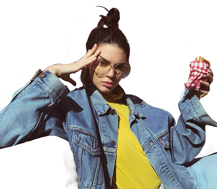 Kendalljenner Kendall Jenner Jenner Kyliejenner Jenner - Hot Women Oversized Clear Lens Metal Sunglasses Gold (719x624), Png Download