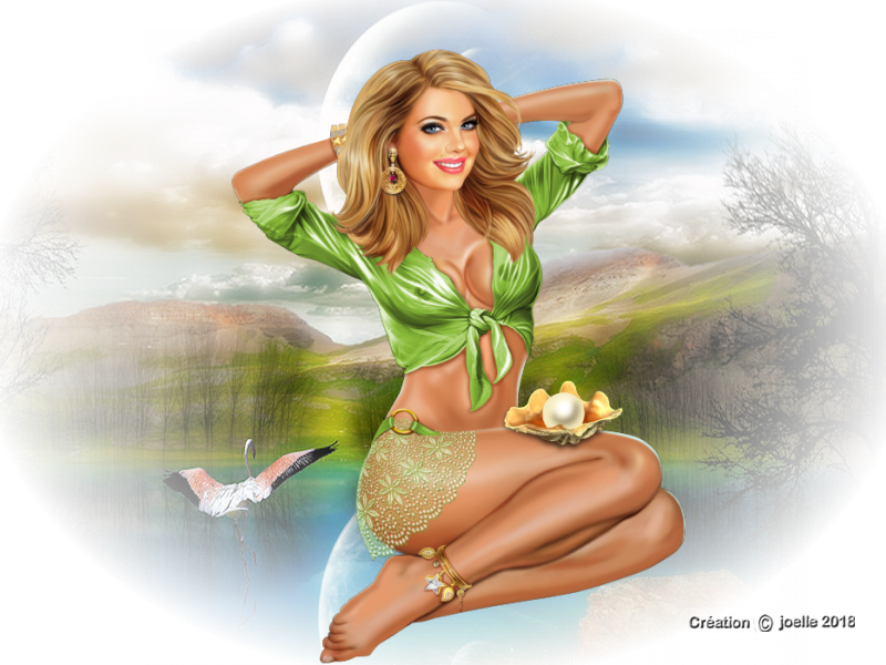 Une Blonde En Vert - Girl (800x600), Png Download