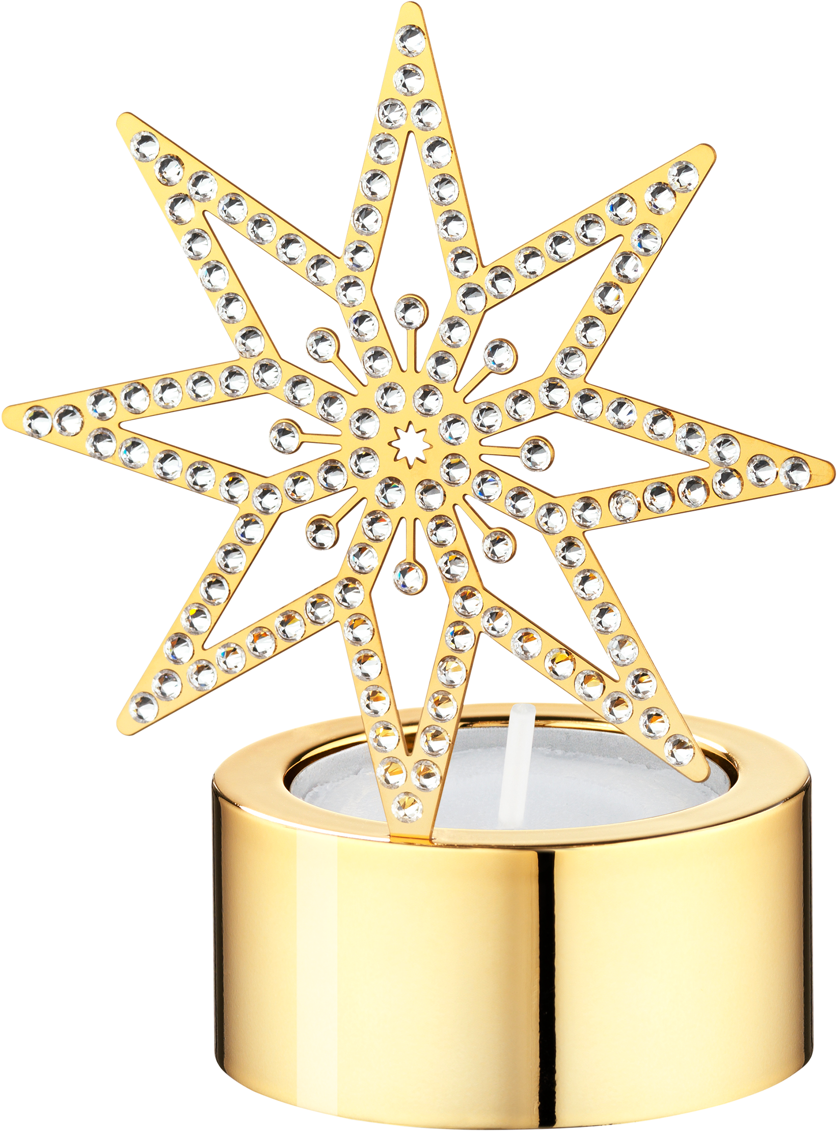 Swarovski Christmas Tea Light Golden Star - Swarovski Collectible, Star Tea Light - Gold (2400x2400), Png Download