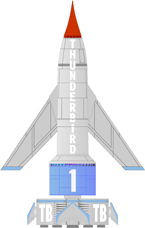 Spaceship Clipart Little - Thunderbird 1 Clipart (618x800), Png Download