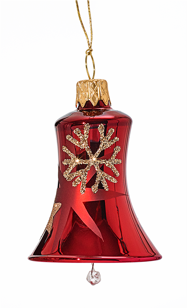 Bell Red With Golden Stars And Flakes - Red (1000x1000), Png Download