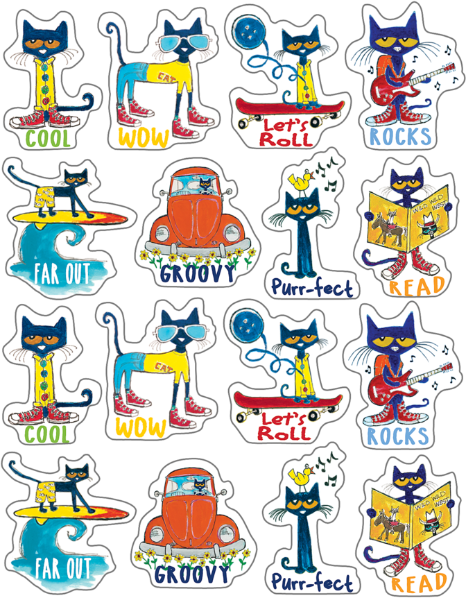 Tcr63935 Pete The Cat Stickers Image - Harper Collins Publishers Pete The Cat And His Four (900x900), Png Download