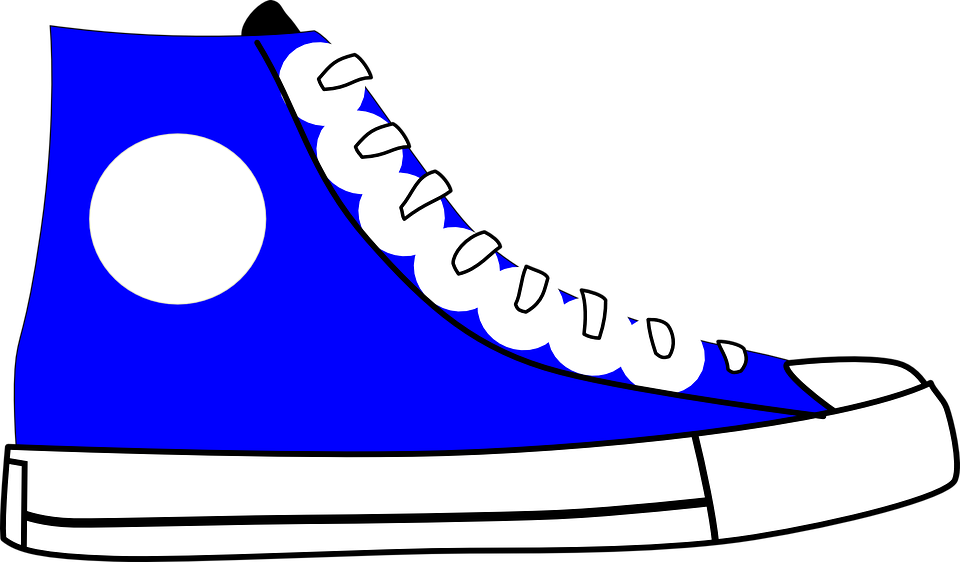 Vector Royalty Free Library Shoe Converse Free On Dumielauxepices - Blue Shoe Clipart (960x562), Png Download