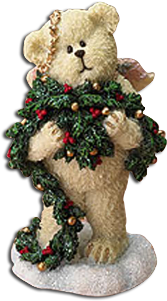 1st Edition Boyds Lil Wings Swags Angel Bear With Garland (373x600), Png Download