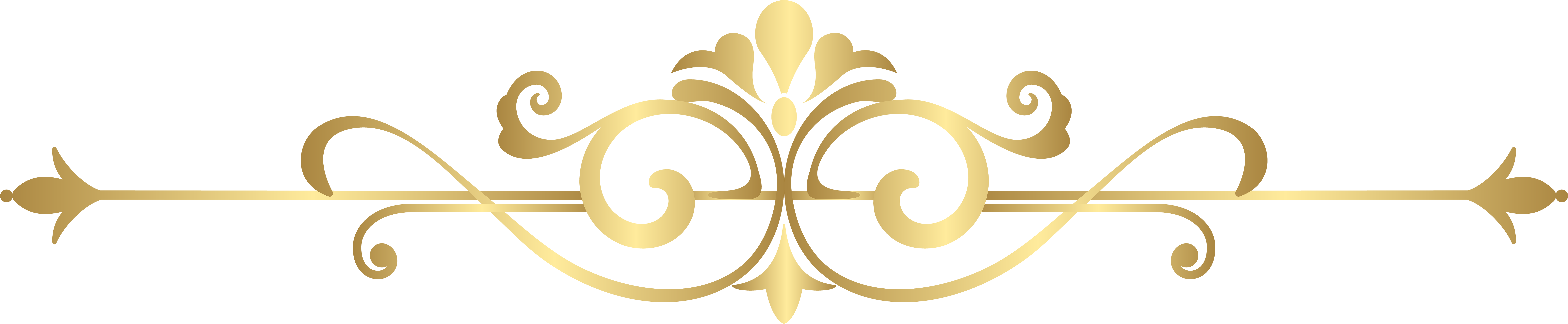 Decorative Clipart Decoration - Decorative Gold Line Png (8000x1709), Png Download