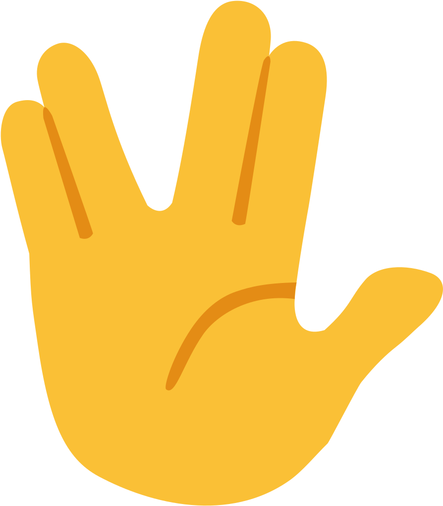 File - Emoji U1f596 - Svg - Emoji Png Vulcan Salute Emoji (600x600), Png Download