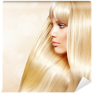 Fashion Girl With Healthy Long Smooth Hair Wall Mural - Echthaar Extensions Haarspangen Haarklammern Haarclips (400x400), Png Download