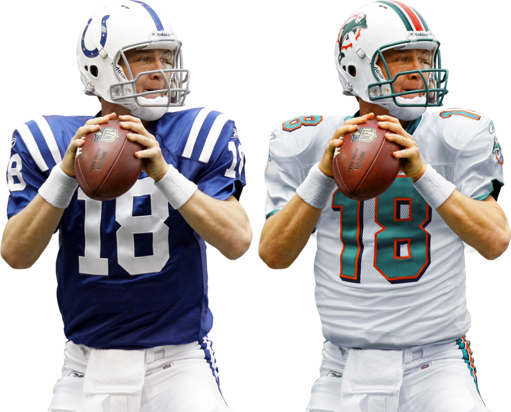 View Original Image - Peyton Manning In Dolphins Uniform (1024x825), Png Download