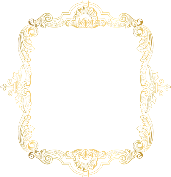 Vintage Square Gold Golden Frame Border Squareframe - Motif (582x600), Png Download