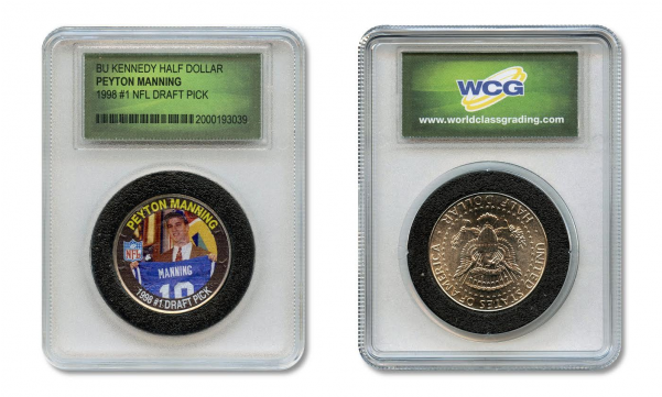 Peyton Manning * Football Superstars * Colorized Jfk - Aaron Rodgers Nfl Packers Colorized Jfk Half Dollar (600x600), Png Download