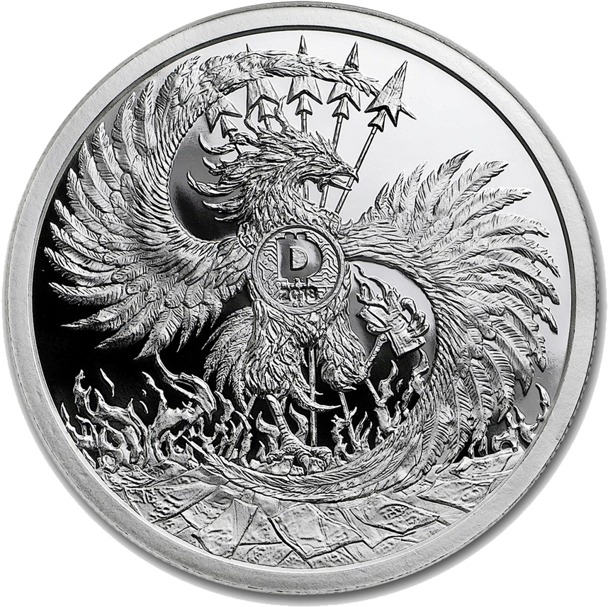 2018 Minimintage Mark Of The Beast 2oz Silver Shield - Silver (900x900), Png Download