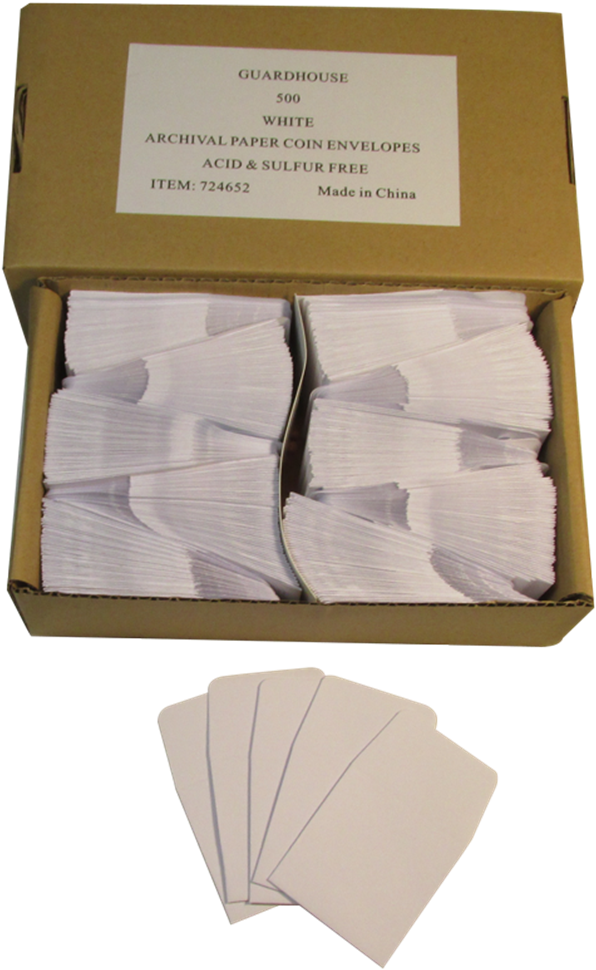 Archival Paper Coin Envelope, White - Coin Envelopes (627x1000), Png Download