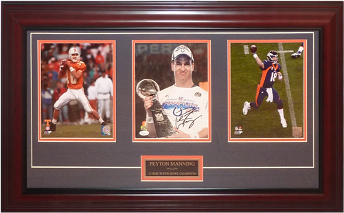 Peyton Manning Autographed Tennessee Vols / Indianapolis - Tennessee Volunteers Peyton Manning Action Framed (500x500), Png Download