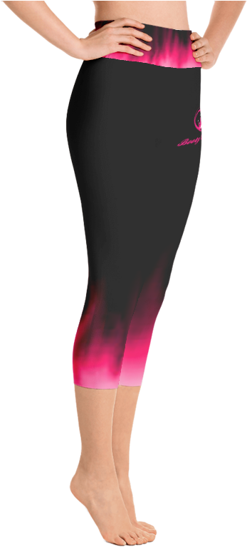 Pink Ombre Flames Yoga Capri Leggings (800x800), Png Download