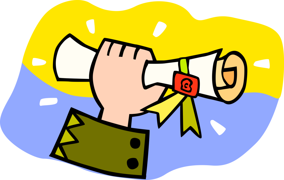 Vector Illustration Of School, College Or University - Diploma (1099x700), Png Download